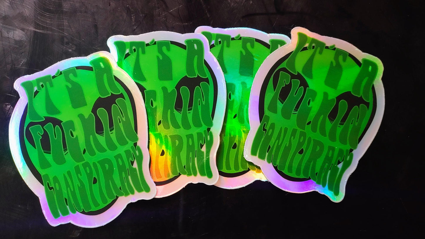 Holographic Conspiracy Alien Sticker