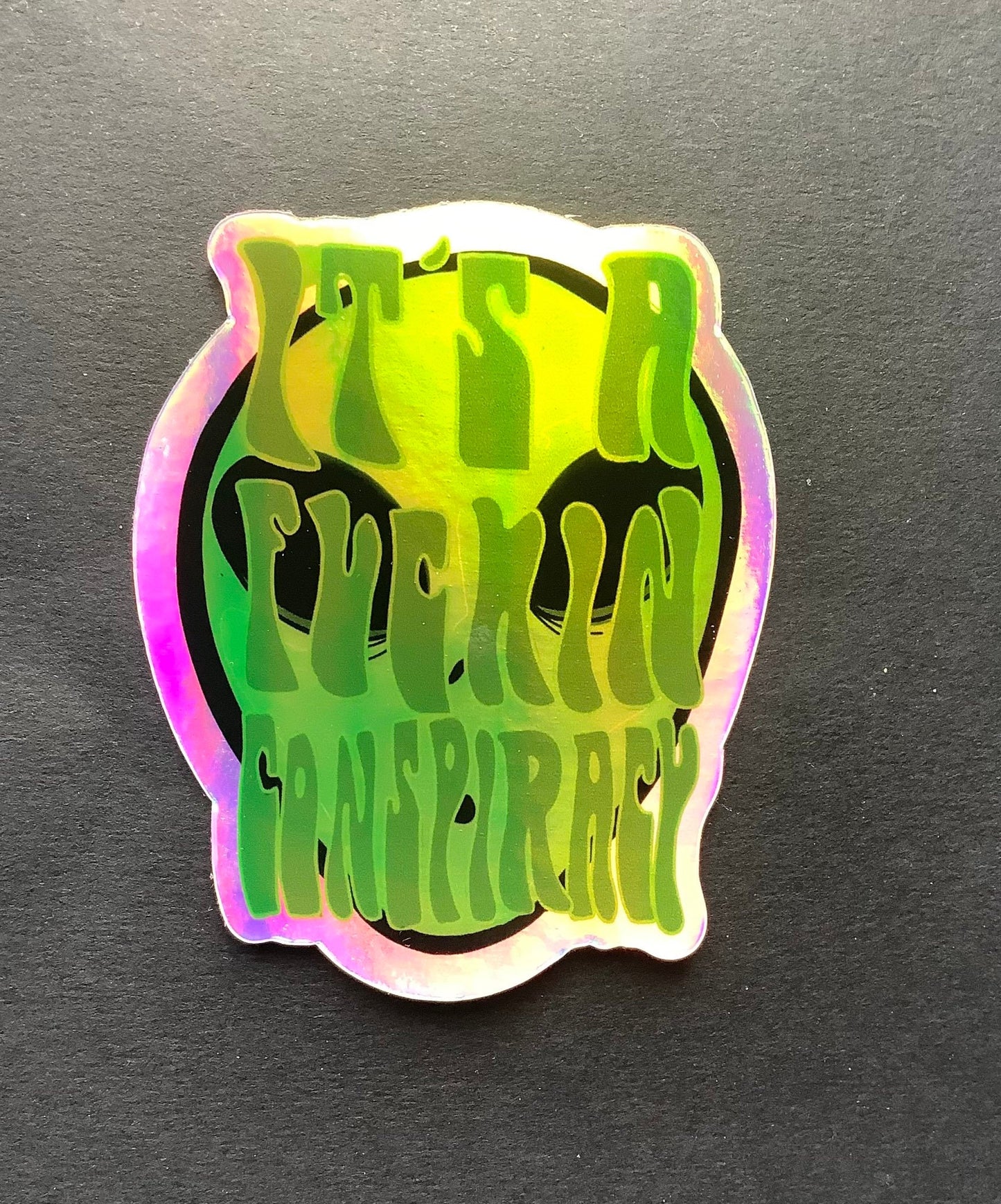 Holographic Conspiracy Alien Sticker