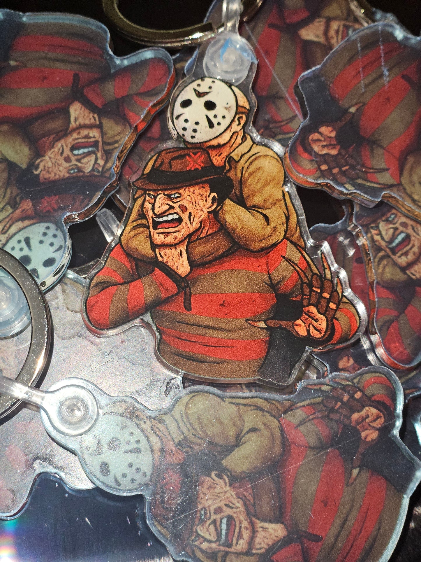 Horror Slasher Combo Pack: Michael Myers, Jason Voorhees Stickers, Keychain+ Print!