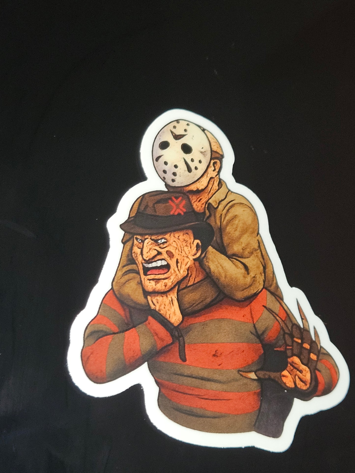 Horror Slasher Combo Pack: Michael Myers, Jason Voorhees Stickers, Keychain+ Print!